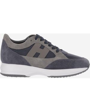 Hogan Sneakers Interactive Suede-Mesh Suede And Mesh Sneakers - Gray