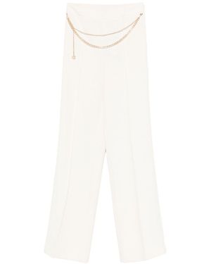 Twinset Pants With Chain Waistband - White