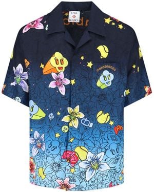 CASABLANCA Graffiti Repeat Shirt - Blue