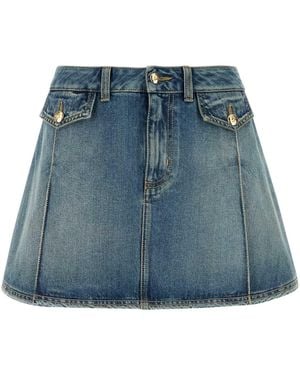 McQueen Stone Washed Miniskirt - Blue