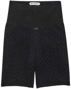 JW Anderson Jw Anderson Perforated Knit Bermudas - Black