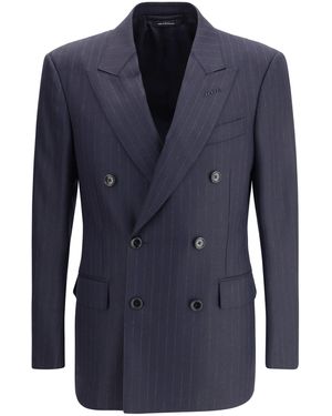 Tom Ford Pinstripe Blazer - Blue