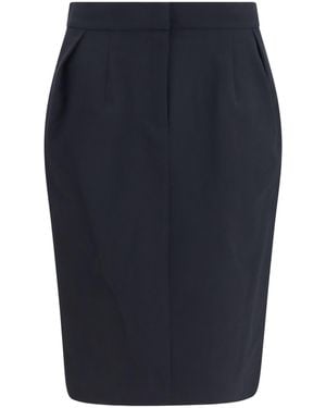 Magda Butrym Pleated Midi Skirt Cotton - Blue