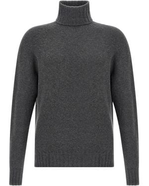 Ma'ry'ya High Neck Jumper Virgin Wool Cachemire Jumper, Cardigans - Grey
