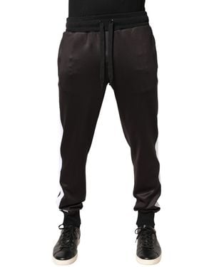 Dolce & Gabbana Brown Polyester Skinny Jogger Trouser Trousers - Black