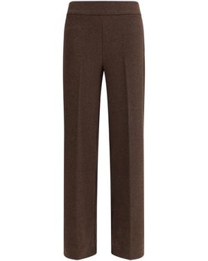 Avenue Montaigne Bouclé Trousers Polyester; Cotton; Elastane - Brown