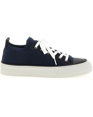 Brunello Cucinelli Cotton Low Top Trainers - Blue