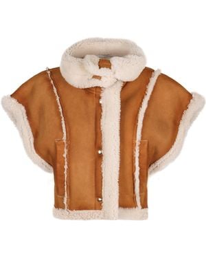 Halfboy Short Sheepskin Jacket - White