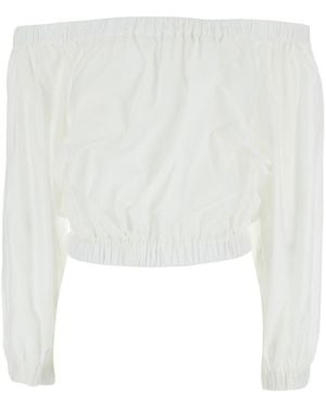 Jucca Popolin Off Shoulders Top Tops - White