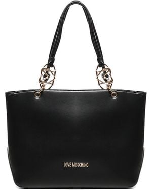 Love Moschino Handbag With Logo - Black