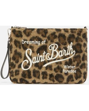 MC2 Saint Barth Parisienne Crossbody Bag Leopard Wool Blend Pochette - Metallic