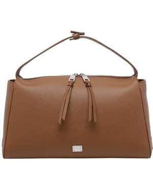 Dolce & Gabbana Dolce & Gabbana Vittoria Calfskin Shoulder Bag - Brown