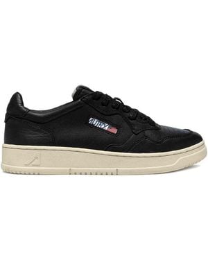 Autry Medalist Leather Trainers - Black