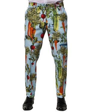 Dolce & Gabbana Cotton Tapered Trousers - Green