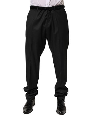 Dolce & Gabbana Wool Formal Dress Trouser Pants - Black