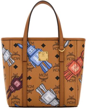 MCM Printed Canvas Toni Handbag - Orange