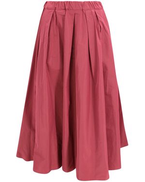 Weekend by Maxmara Full Taffeta Skirt With Pleats - Red