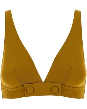 Eres Mustard Stretch Nylon Charme Bikini Top - Natural