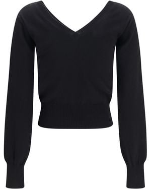Vivienne Westwood V-Neck Sweater Beatrice Cotton Cashmere - Black