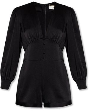 Saint Laurent V-Neck Jumpsuit - Black