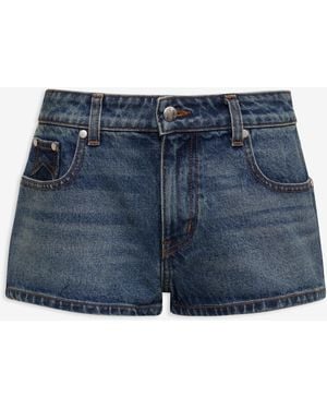 Rhude Low-Waist Denim Short Dark - Blue
