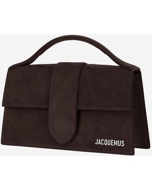 Jacquemus Shoulder Bag Le Bambino Suede - Black