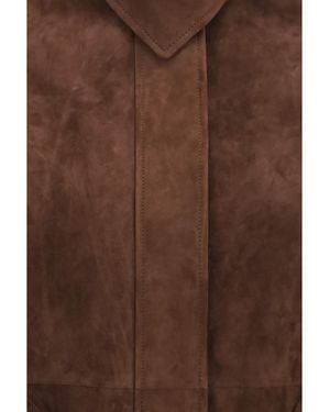 Alaïa Peplum Jacket Suede Goatskin (Hircus Goatskin) - Brown