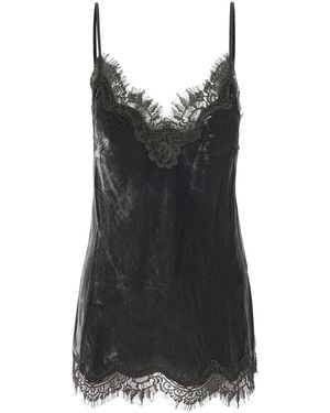 Gold Hawk Velvet Top Coco Bias Camie Tops - Black