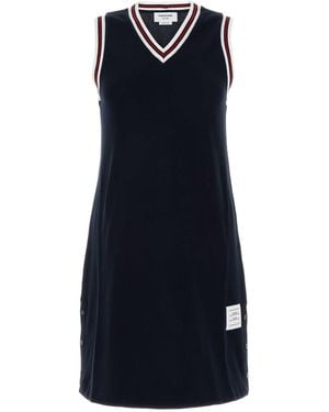 Thom Browne Midnight Piquet Dress - Blue