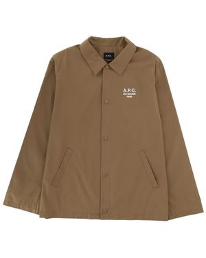 A.P.C. Jacket With Embroidered Logo - Natural
