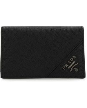 Prada Leather Card Holder - Black