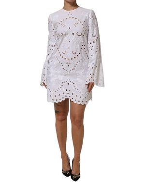 Dolce & Gabbana Cut Out A-Line Sheath Mini Dress Co+Pl - White