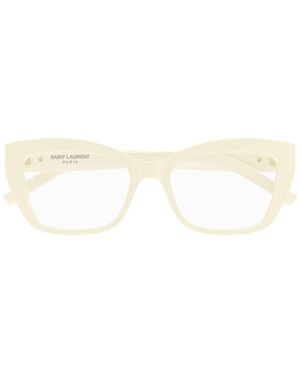 Saint Laurent Saint Laurent Sl M117 Linea Monogram 005 Ivory Transparent Glasses - Natural
