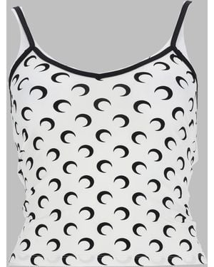 Marine Serre Jersey Top Moon Polyamide Tops - White
