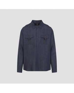 Sease Cotton Denim Overshirt Shirt - Blue