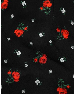 Dolce & Gabbana Floral High Rise Hot Trousers Shorts Polyester Viscose Silk - Black