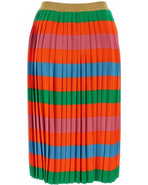 Gucci Dark Viscose And Tweed Blend Skirt in Green | Lyst