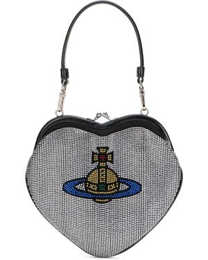 Vivienne Westwood Heart Frame Bag Calfskin Clutch - Metallic