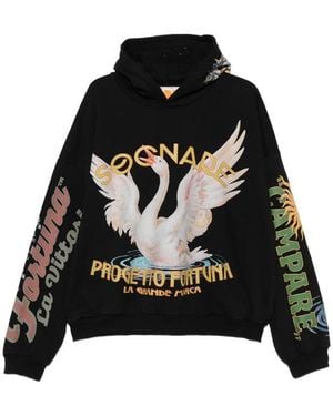 PDF Graphic-Print Hoodie - Black
