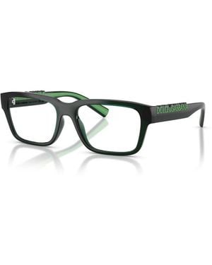 Dolce & Gabbana Eyeglasses Rectangle Full Rim, Frame And Clear Demo Lenses Lens Dg51123008 - Green