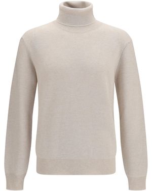 Brioni Wool And Cashmere Turtleneck Sweater - White