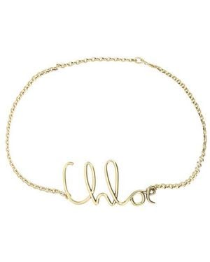 Chloé Gold Brass Thin Belt - Metallic