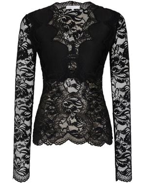 Rabanne Top Lace Polyamide Tops - Black