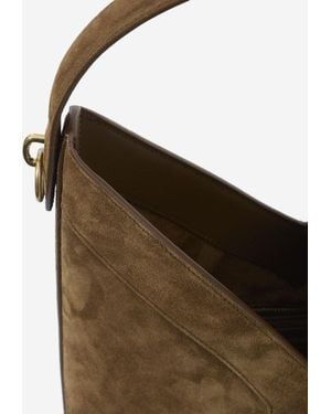 Saint Laurent Y Bucket Bag Suede Shoulder - Green