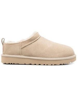 UGG Classic Micro Pull-Tab Ankle Boots - Natural