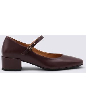 Tod's Burgundy Leather Court Shoes - Brown