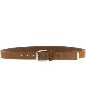Brunello Cucinelli Bull Skin Regular Belt - White