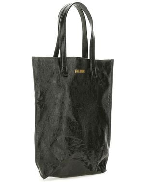 Uma Wang Medium Tote Bag Linen Handbags - Black