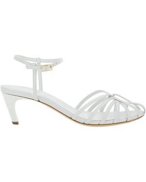 Semicouture Heeled Sandals With Cage Design - White