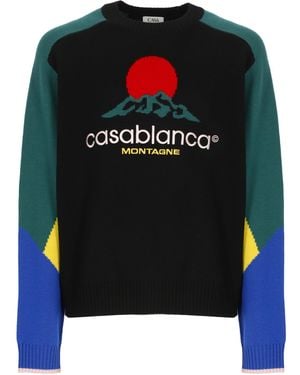 CASABLANCA Merino Montagne Jumper - Black